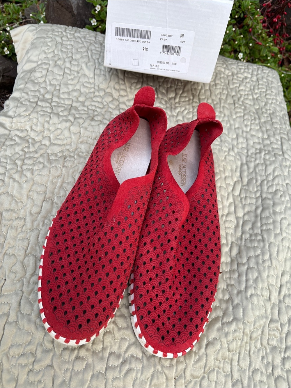 Red  Slip-On Flats by Elise Jacobsen Lightweight Women’s Loafers